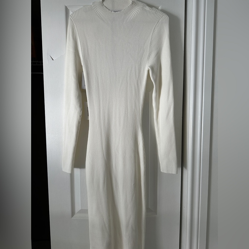 Aritzia White Ribbed compose Dress